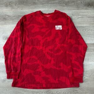 VTG Billionaire Boys Club ICECREAM Red Camo Print Long Sleeve Shirt Mens Sz 2XL